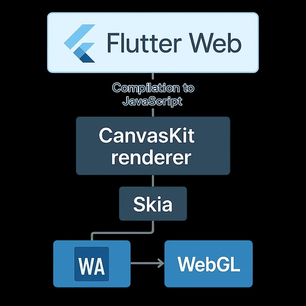Flutter web rendering process and components